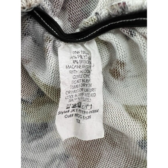 Try! This Knit Top Plus Size 1X Floral Blouse 3/4 Sleeves Pullover Muted Neutral - Picture 8 of 9